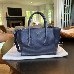 Prada Glacé Twin Pocket Tote